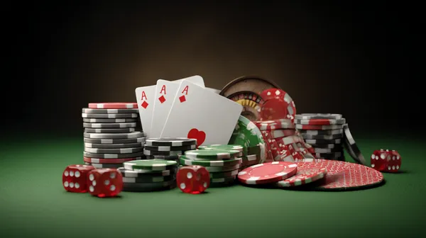 Uma mulher glamourosa segurando fichas de cassino em um ambiente iluminado por néon, representando a atmosfera premium do cassino online 29P.